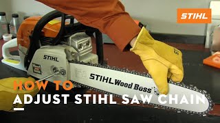 How To Adjust STIHL Saw Chain  STIHL Tutorial [upl. by Yeh]