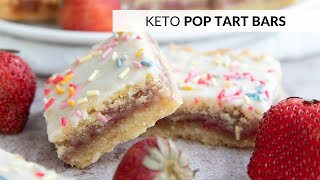 Keto POP TART BARS Buttery jammy sugarfree deliciousness [upl. by Adnileb]