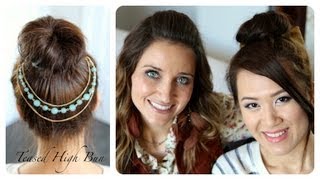 Teased High Bun  Updo Hairstyles  with AnneOrShine [upl. by Appleton154]