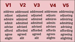 v1 v2 v3 v4 v5 verbs englishwords englishvocabulary spokenenglish englishlanguage study [upl. by Aicatsanna]