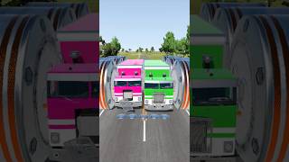 Mix Colour City Buses amp Taker amp Flatbed Trucks vs Bollards Crash shorts beamng crash beamngdrive [upl. by Chyou744]