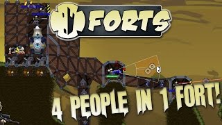 Forts Multiplayer 4v4 Gameplay 4 People One Fort Mentalness [upl. by Nicolette]