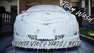 ASMR Satisfying Foam Wash  Toyota Vios Sedan  Yaris  Belta  Exterior Auto Detailing [upl. by Gnivre]