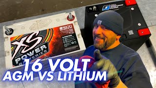 tech time with Big Chief comparing 16 volt agm xs battery vs 16 volt lithium full spectrum power [upl. by Ramso]