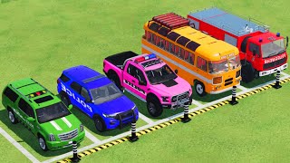 TRANSPORTING PIXAR CARS amp FRUITS WITH COLORED amp JOHN DEERE vs CLAAS vs TRACTORS  BeamNGdrive 983 [upl. by Neeoma]