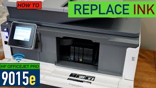 HP OfficeJet Pro 9015e Ink Cartridge Replacement [upl. by Yht]