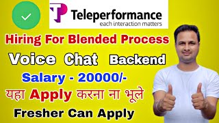 Teleperformance Hiring For International Process  Best Process Jobs In Gurgaon Fresher can Apply [upl. by Loeb]