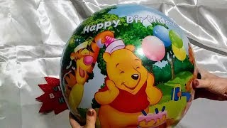 INFLATING AND POPPING HAPPY BIRTHDAY WINNIE THE POOH FOIL BALLOON [upl. by Anha476]