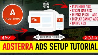 Adsterra Ads Setup In WordPress 2024  Adsterra Ads Not Showing Problem Fix [upl. by Ayerdna622]