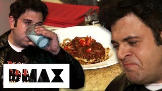 Adam Has A Hell Of A Night With This Ghost Chilli Ragu Sauce  Man V Food [upl. by Aitnas]