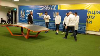 Текбол на quotОлимпийскомquot КоноплянкаКараваев vs МалиновскийЗинченко  ZinchenkoampCo play Teqball [upl. by Jarv]