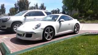 Porsche 991 Carrera S with SportDesign Package in White w SportTechno Wheels [upl. by Neelra]