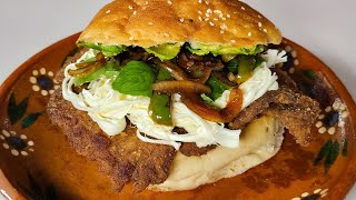 Cemitas poblanas de milanesa de res [upl. by Poore]