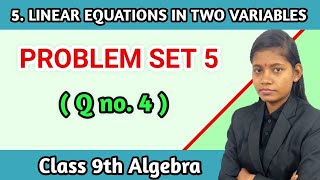 Problem set 5 algebra 9th class question no 4 [upl. by Norvin]