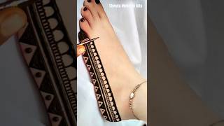 Beautiful Easy Border Feet Mehndi Design Stylish 🔥mehndi mehndidesign shorts youtubeshorts [upl. by Ardnuas]