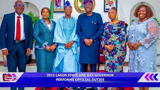 2022 LAGOS STATE ONE DAY GOVERNOR PERFORMS OFFICIAL DUTIES [upl. by Ahsat]