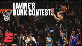 Zach LaVine wins 2015 amp 2016 NBA Slam Dunk Contests  NBA AllStar Highlights [upl. by Eirrok]