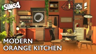 Modern Orange Kitchen  The Sims 4 Stop Motion Speed Build  No CC [upl. by Ogden]