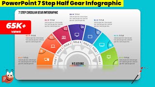 14Graphic design  Office 365  Free PowerPoint Templates  7 Step Gear Infographic [upl. by Kerrill]