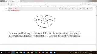 Matematikk fellesfag 27 Multiplisere to parenteser [upl. by Shaughnessy]