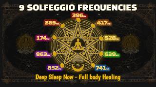 BLACK SCREEN SLEEP MUSIC ☯ All 9 Solfeggio Frequencies ☯ Deep Sleep Now ☯ Full body Healing [upl. by Valley]