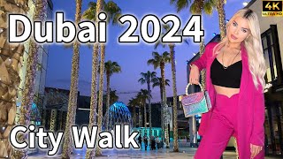 Dubai City Walk 🇦🇪 Vibrant Night Life City Walk Mall Tour  4K  Walking Tour [upl. by Leverick]