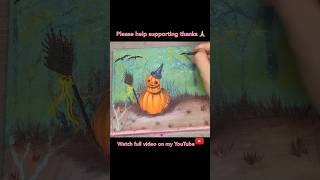 Halloween Pumpkin Painting shorts painting satisfying trending video viralvideo [upl. by Ramunni]