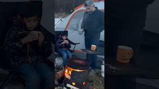 Relaxing in the woods snowcamp snowcamping asmrcooking asmr snow saskatchewan [upl. by Hagep348]