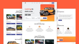 Responsive Car Rental Website Using HTML CSS And JavaScript [upl. by Ujawernalo]