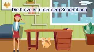 Wo ist die Katze Lokale Präpositionen  Dativ  Learn German  Deutsch lernen Super Deutsch [upl. by Rubia]