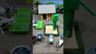 mini water hand pump ideas and mini motor water pump project  Cow video shorts  269 [upl. by Eahsal]