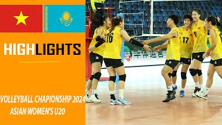 Vietnam vs Kazakhstan Highlights  Asian Womens U20 Volleyball Championship 2024  762024 [upl. by Goltz452]