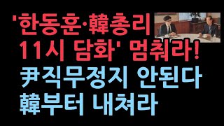 한동훈·韓총리 11시 공동 대국민 담화quot윤대통령 6개월 내 직무정지quot 쿠데타이다 국힘은 한동훈 직무부터 정지시키고 총리는 발표 멈춰라 [upl. by Ahsinaj]