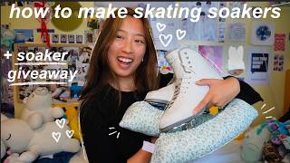 SOAKER GIVEAWAY ⛸️ how to make your own pair of figure skating soakers  sewing pattern 🪡 [upl. by Noryt513]