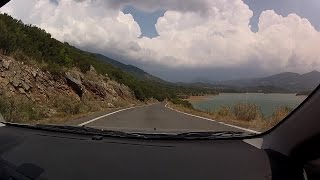 Kontovazaina to Dafni by Ladon Reservoir shoreline narrow mountain road driving  onboard camera [upl. by Stefan]