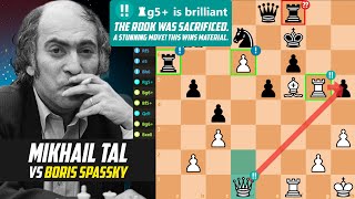 2 BRILLIANT MOVES IN ONE GAME MIKHAIL TAL VS BORIS SPASSKY Interpolis 4th 1980 [upl. by Notnel]