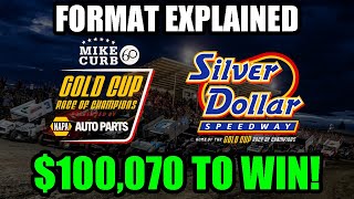 FORMAT EXPLAINED 70th Gold Cup Race of Champions  Silver Dollar Speedway [upl. by Adnerak55]