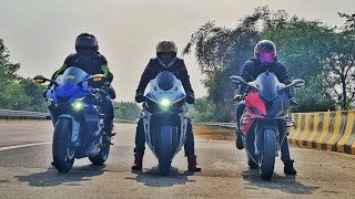 Yamaha R6 Vs Suzuki GSXR Vs Bmw S1000RR  First On YouTube [upl. by Einal235]