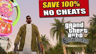 SAVEGAME 100 SEM CHEATS O MAIS COMPLETO  GTA SAN ANDREAS DEFINITIVE EDITION PC [upl. by Nuhs]