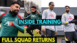 INSIDE TRAINING  Liverpool Full squad back to TRAINING  Alison Mo Salah Federico Chiesa Jota [upl. by O'Donoghue]