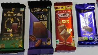 dairy milk vs bournville fruit ampnut vs bournville dark vs nestle classic video hrp007 [upl. by Goldsworthy]