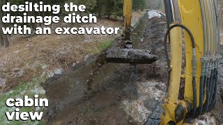 Desilting The Drainage Ditch With An Excavator [upl. by Samira]