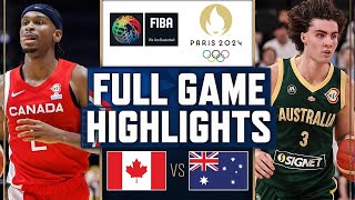 CANADA vs AUSTRALIA FULL GAME HIGHLIGHTS  2024 Paris Olympics Mens Basketball  July 30 2024  2K [upl. by Inatirb909]