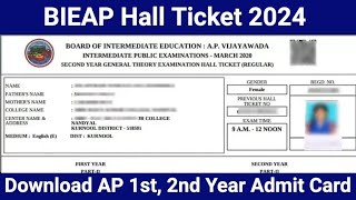 BIEAP Inter Hall Tickets 2024 Link Download AP Inter 1st amp 2nd Year Hall Ticket 2024 [upl. by Virendra]