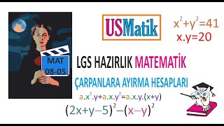 100 DERSTE LGS MATEMATİK 73DERS Çarpanlara Ayırma Hesapları1 [upl. by Ataner]