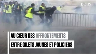 Au cœur des affrontements entre gilets jaunes et policiers sur la place de lEtoile [upl. by Aowda313]