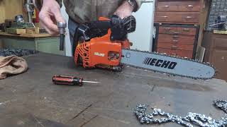 117 Maintenance On My Echo CS330T Chainsaw Installing New Chain Bar And Chain [upl. by Nerrej470]