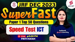 UGC NET Paper 1  Speed Test ICT Revision  UGC NET Paper 1 Most Imp PYQs  Priti Maam [upl. by Jehias]