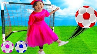 The Soccer Song Football Song  Toys and Colors Emma Pretend Play Nursery Rhymes amp Kids Songs [upl. by Xino]