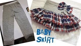 How to make beautiful baby skirt from old baby leggings [upl. by Irrem]